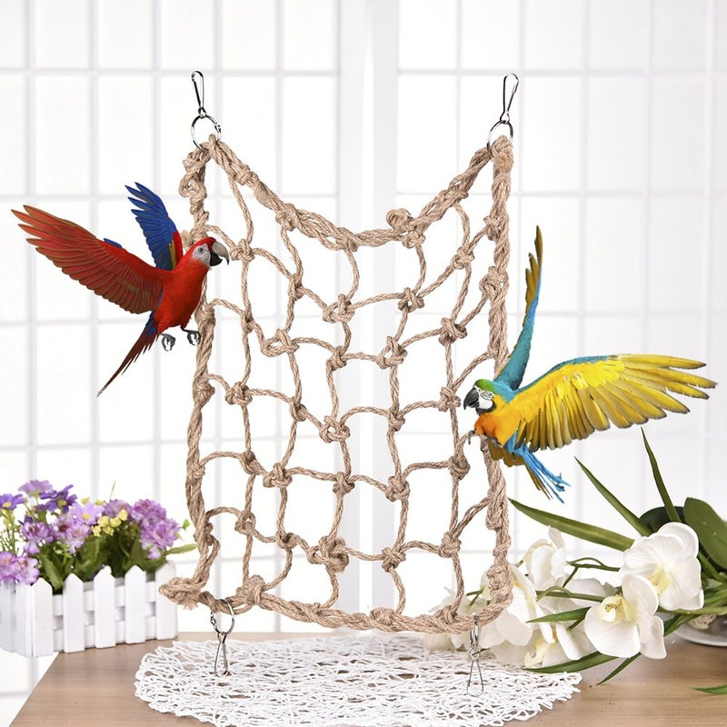 Litewoo Bird Rope Perch Swing Climbing Net Toy Parrot Hammock for Cockatiels Conures Budgie Parakeet Cockatoo Rat Gerbil Chinchilla L - Image 2